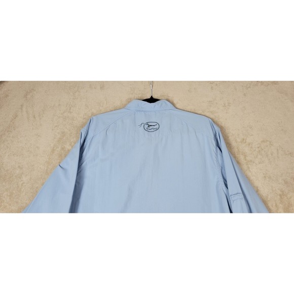 True Flies Men's Vented Fishing Shirt Long Sleeve Performance Utility Sz L Blue - Picture 14 of 16
